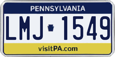 PA license plate LMJ1549