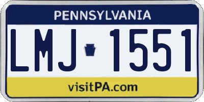 PA license plate LMJ1551