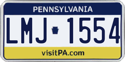 PA license plate LMJ1554