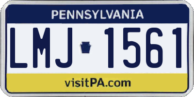 PA license plate LMJ1561