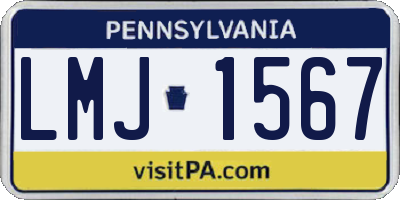 PA license plate LMJ1567
