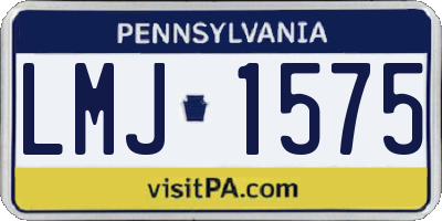 PA license plate LMJ1575