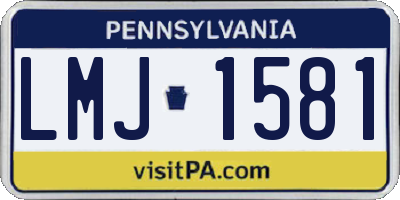 PA license plate LMJ1581