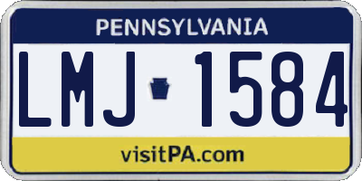 PA license plate LMJ1584