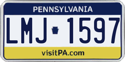 PA license plate LMJ1597