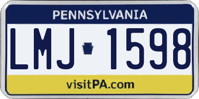 PA license plate LMJ1598