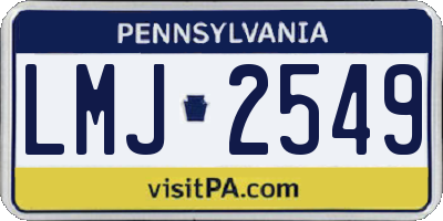 PA license plate LMJ2549
