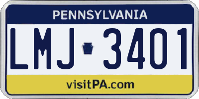 PA license plate LMJ3401