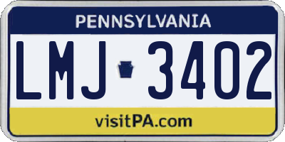 PA license plate LMJ3402