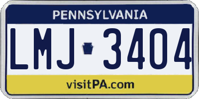 PA license plate LMJ3404