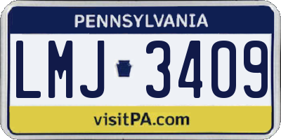 PA license plate LMJ3409