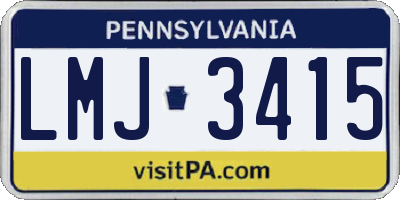 PA license plate LMJ3415