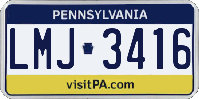 PA license plate LMJ3416