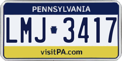 PA license plate LMJ3417