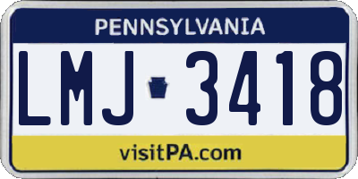 PA license plate LMJ3418