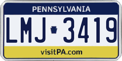 PA license plate LMJ3419