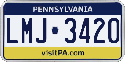 PA license plate LMJ3420