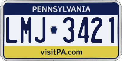 PA license plate LMJ3421