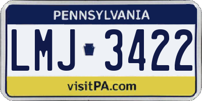 PA license plate LMJ3422