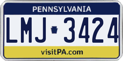PA license plate LMJ3424