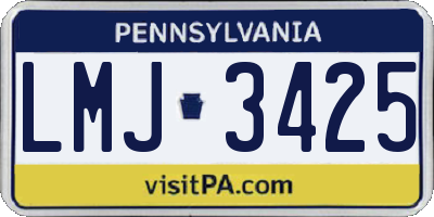 PA license plate LMJ3425