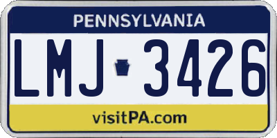 PA license plate LMJ3426