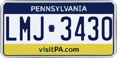 PA license plate LMJ3430