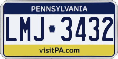 PA license plate LMJ3432