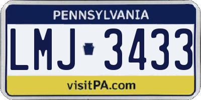 PA license plate LMJ3433