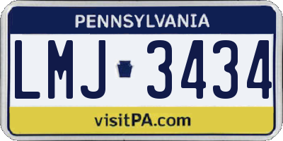 PA license plate LMJ3434