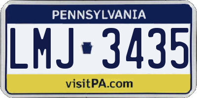 PA license plate LMJ3435