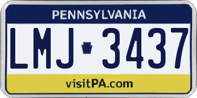 PA license plate LMJ3437