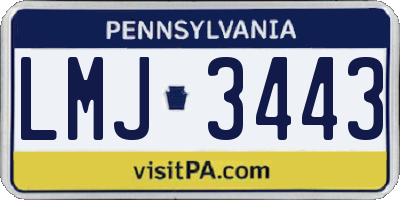 PA license plate LMJ3443