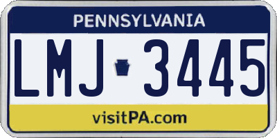 PA license plate LMJ3445
