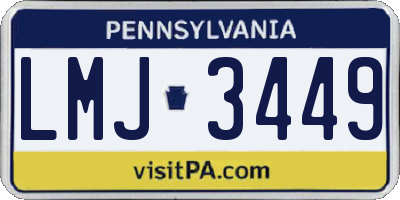 PA license plate LMJ3449