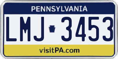 PA license plate LMJ3453