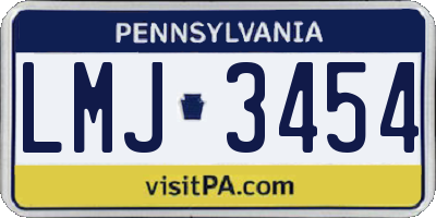 PA license plate LMJ3454