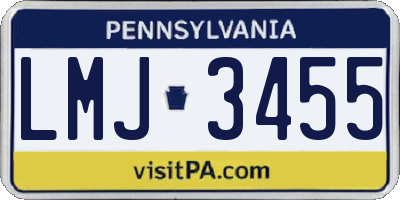PA license plate LMJ3455