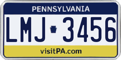 PA license plate LMJ3456