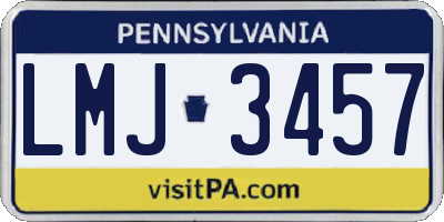 PA license plate LMJ3457