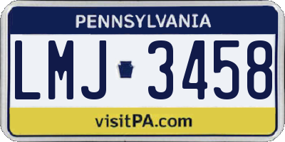 PA license plate LMJ3458