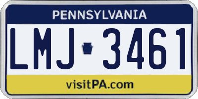PA license plate LMJ3461