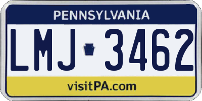 PA license plate LMJ3462