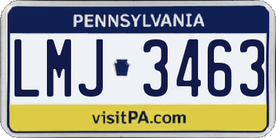 PA license plate LMJ3463