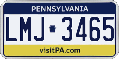 PA license plate LMJ3465