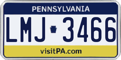 PA license plate LMJ3466