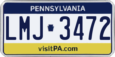 PA license plate LMJ3472