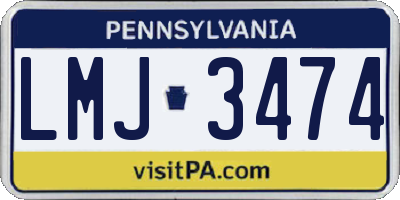 PA license plate LMJ3474