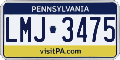 PA license plate LMJ3475