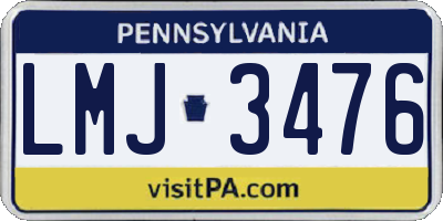 PA license plate LMJ3476